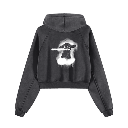 Snow Washed Cropped Hoodie