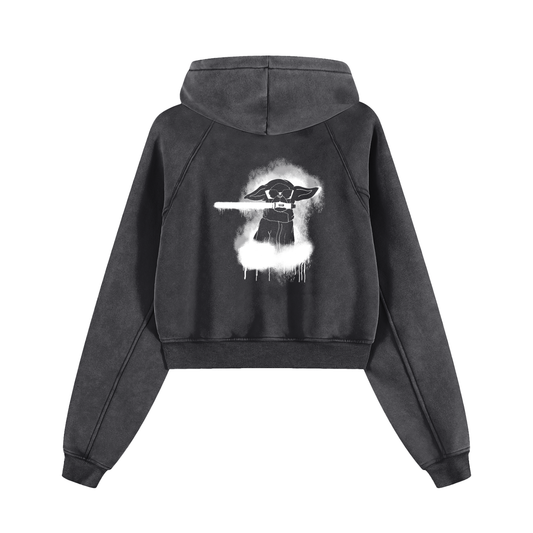 Snow Washed Cropped Hoodie