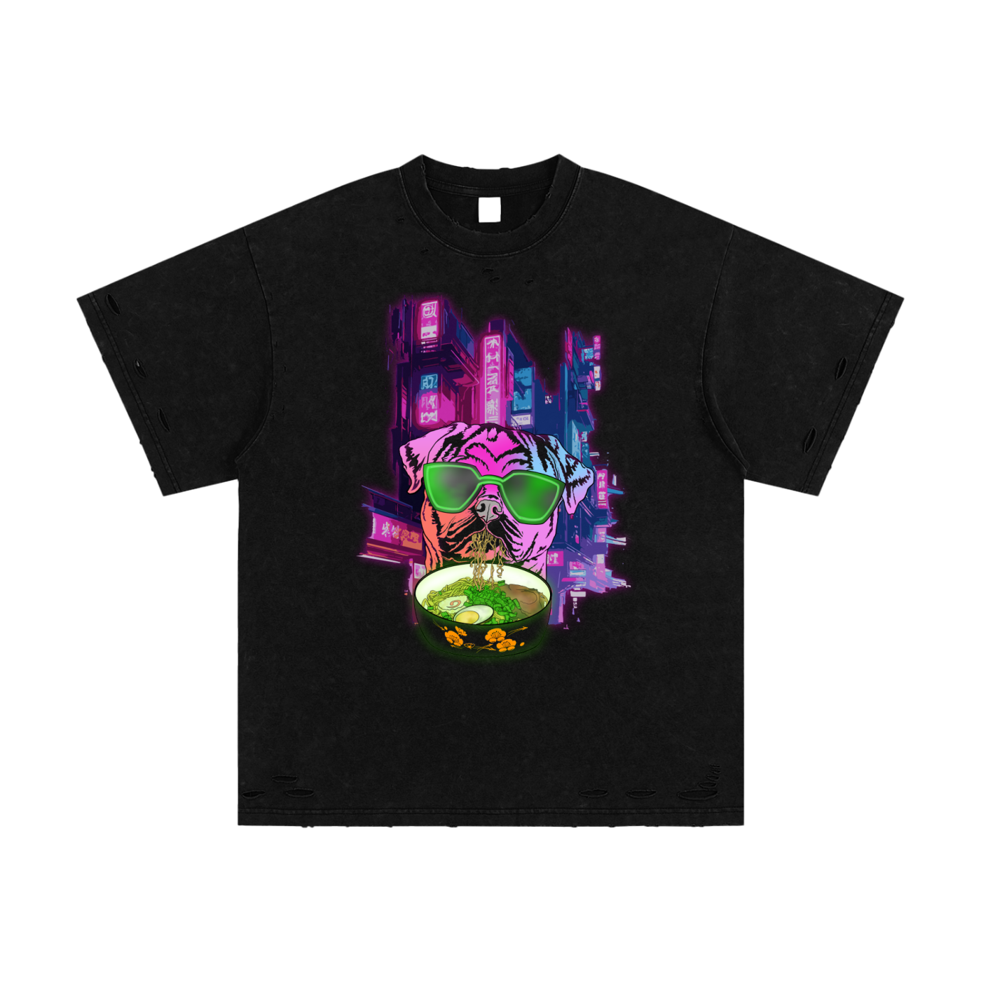 Heavyweight Snow Washed Hand-Frayed T-Shirt