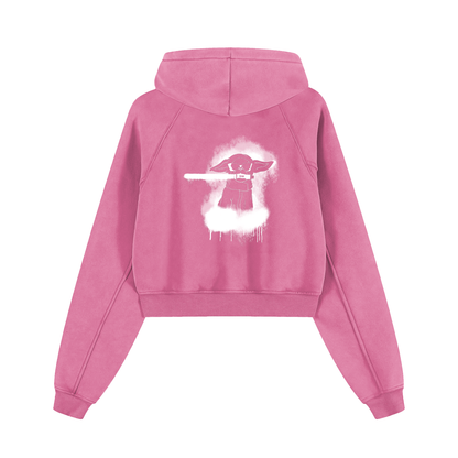 Snow Washed Cropped Hoodie